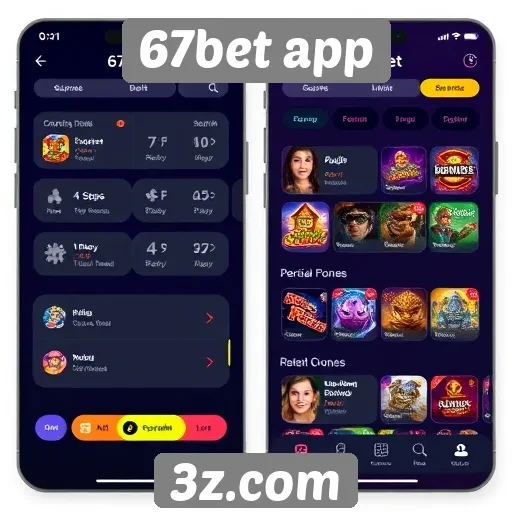 Interface do 67bet app é intuitiva e amigável